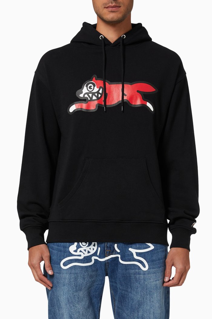 

Running Dog Hoodie in Cotton Terry, Black