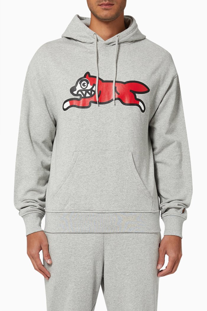 

Running Dog Hoodie in Cotton Terry, Grey