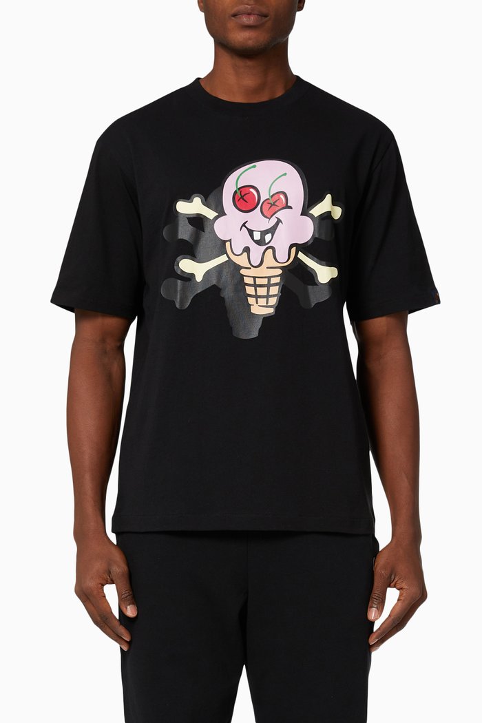 

Cones & Bones T-shirt in Cotton Jersey, Black