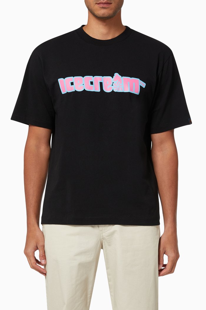 Soft Serve Logo T-shirt in Cotton Jersey, Black
