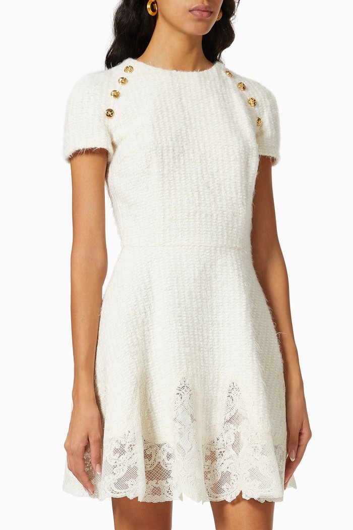 Mini Dress in Tweed, White