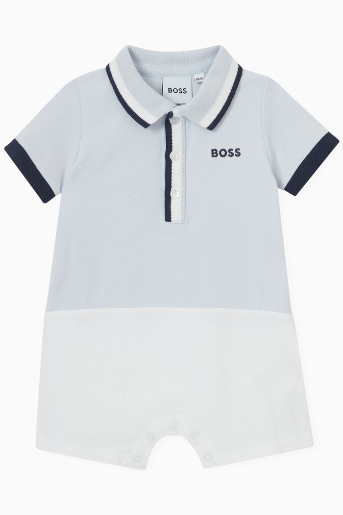 Polo Style Romper, Blue