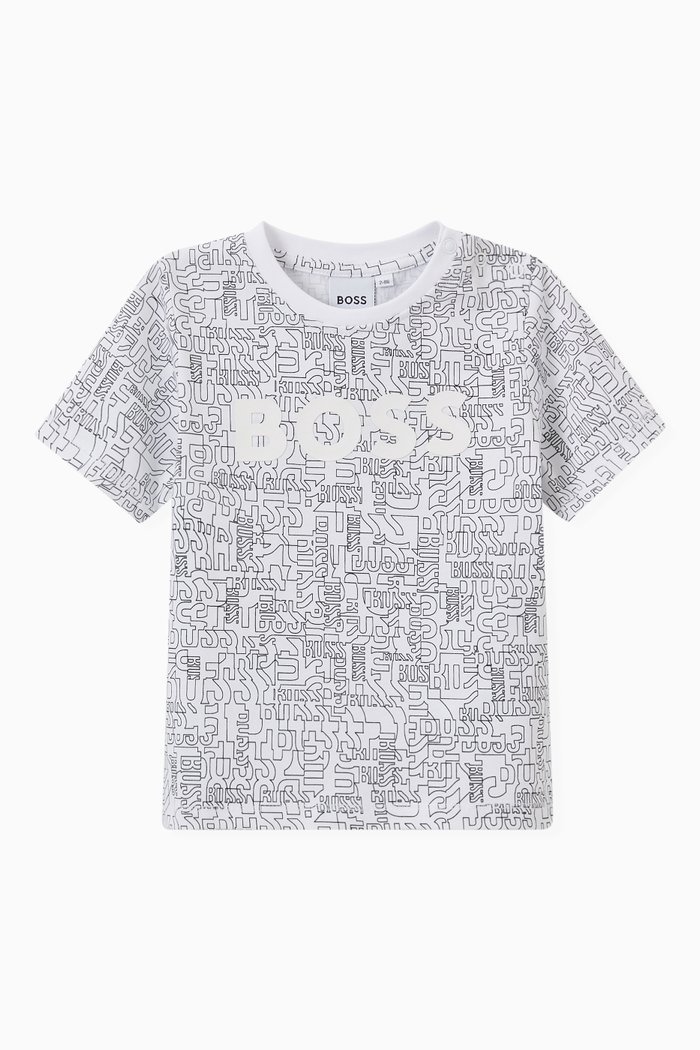 

Logo Print Graphic T-Shirt in Cotton, White