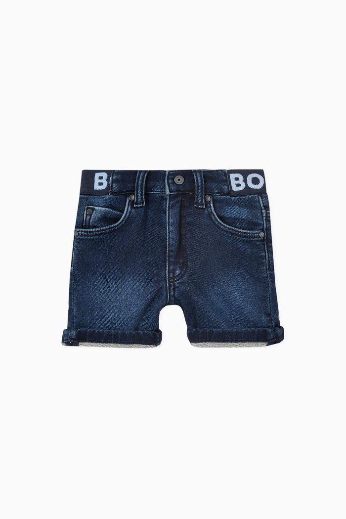 

Logo Denim Shorts, Blue