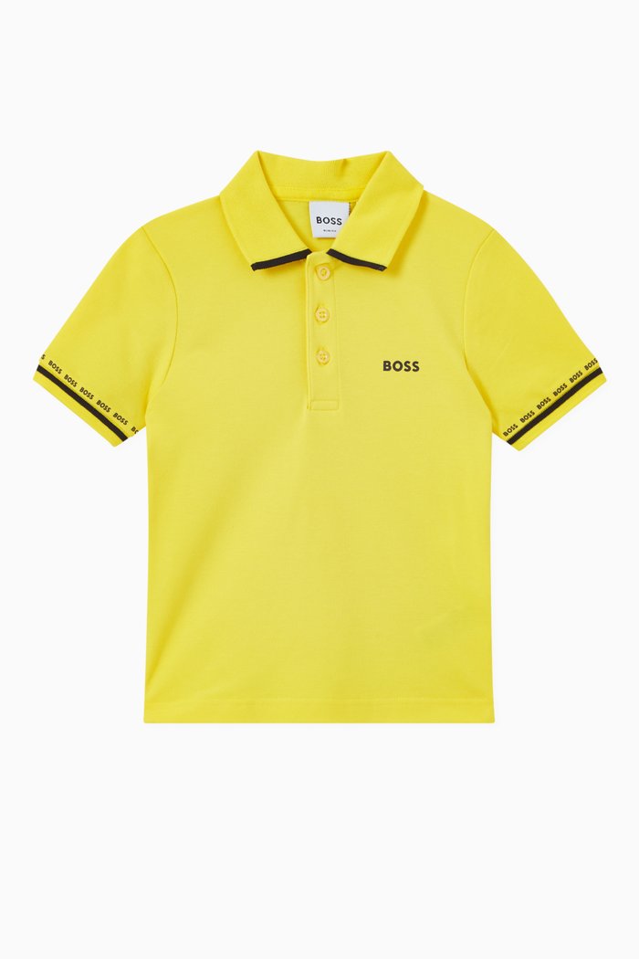 

Logo Sleeve Polo Shirt in Cotton, Yellow