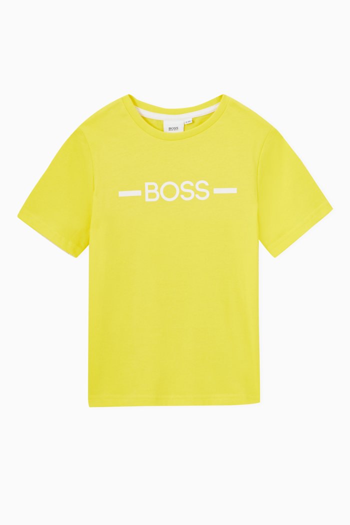 

Logo Print T-Shirt in Cotton, Yellow