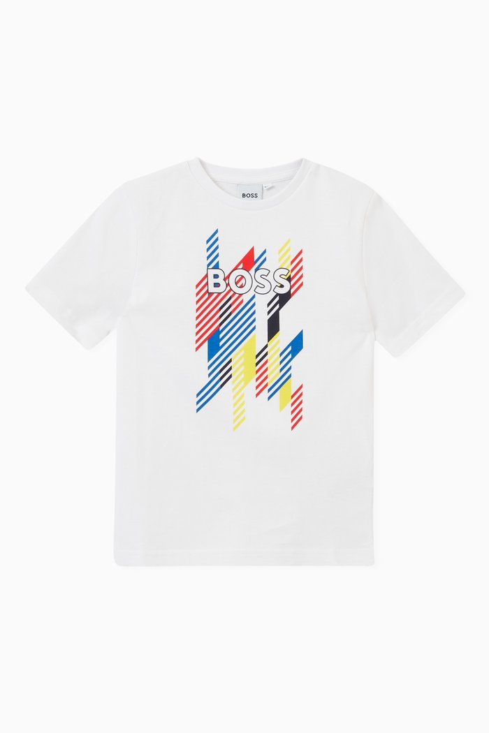

Abstract Print Logo T-shirt in Cotton, White