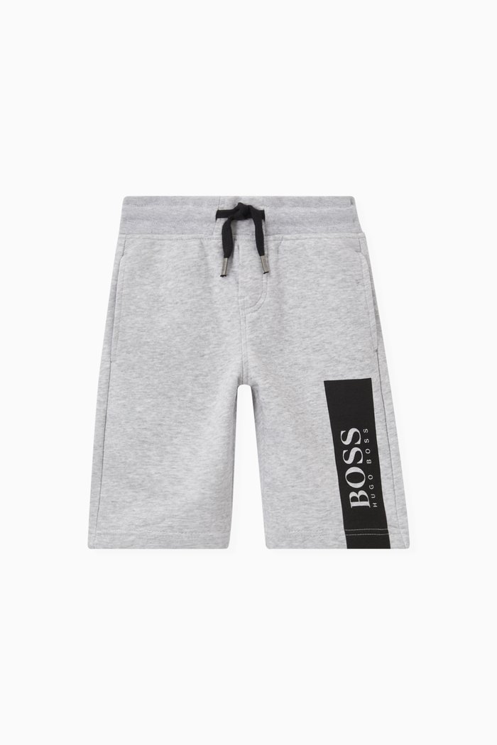 

Logo Band Shorts in Cotton Blend, Grey
