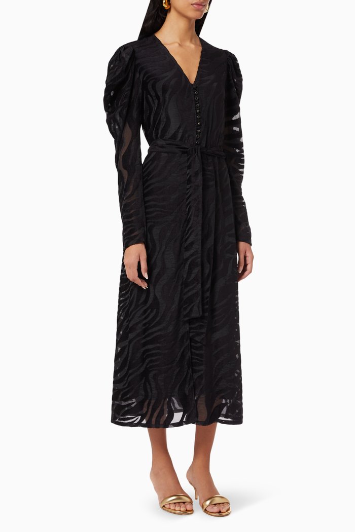 

Belted Shirt Dress, Black