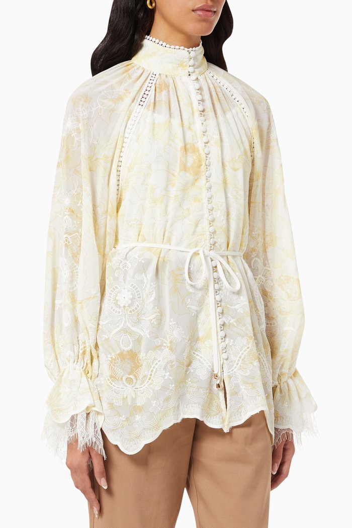 

Floral Print Blouse, Yellow