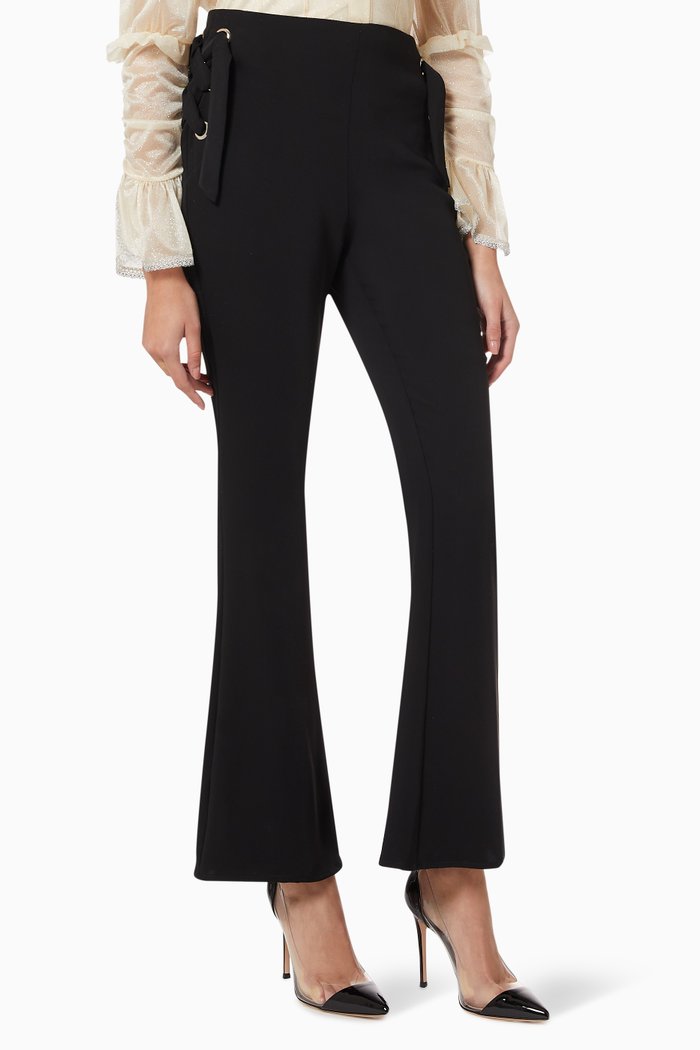 

Side Eyelet Trousers, Black