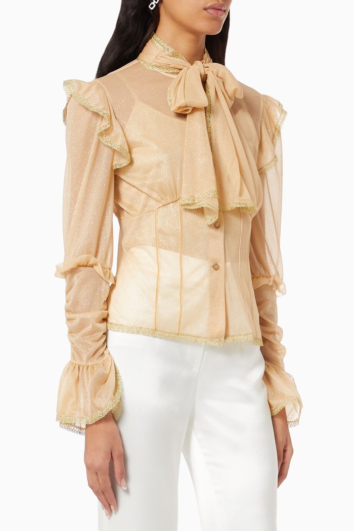 

Ruffle Bow Blouse, Neutral