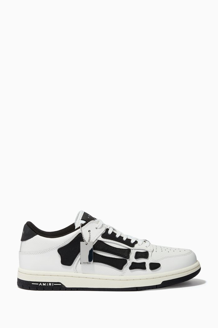 

Skeleton Top Low Sneakers in Calf Leather, Black