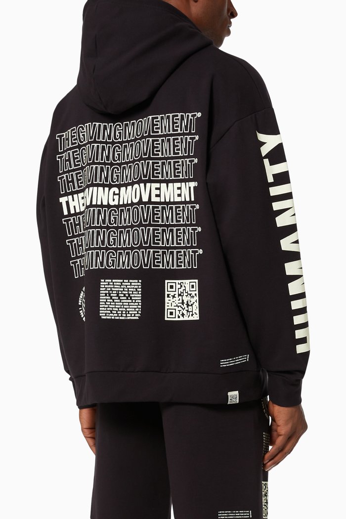 

Street Oversized Hoodie in Organic Cotton, Black