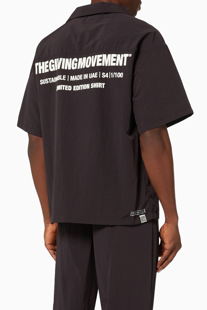 

RE-SHELL100 Short Sleeve Shacket in Recycled Nylon, Black