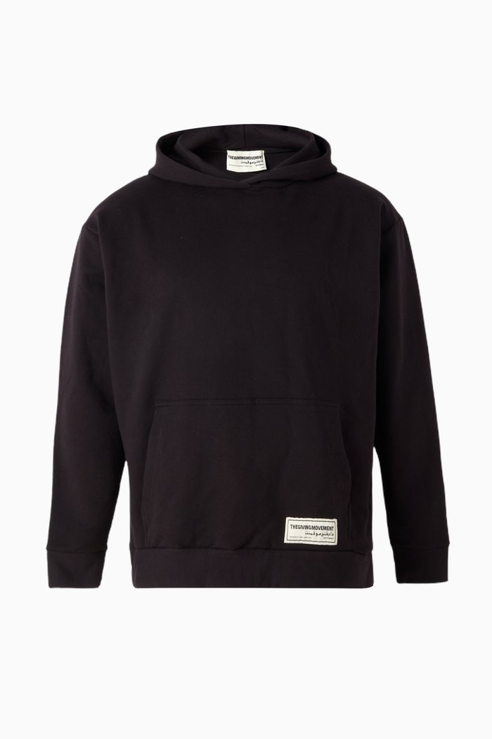 

Classic Oversized Zip Hoodie in Organic Cotton, Black