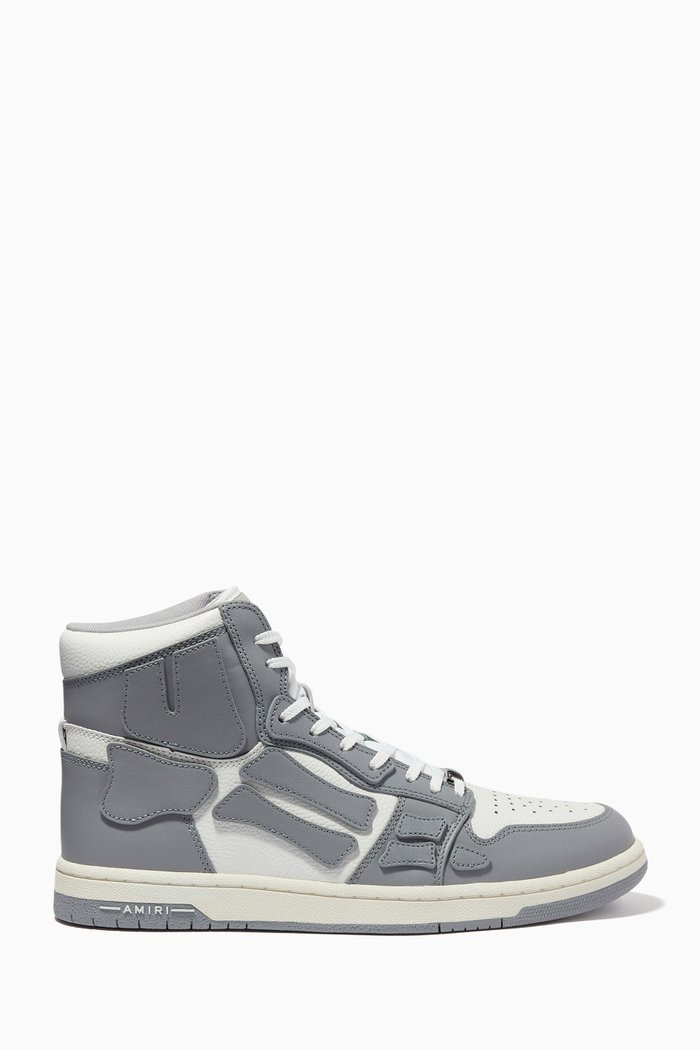 

Skel-Top Hi Sneakers in Leather, Grey