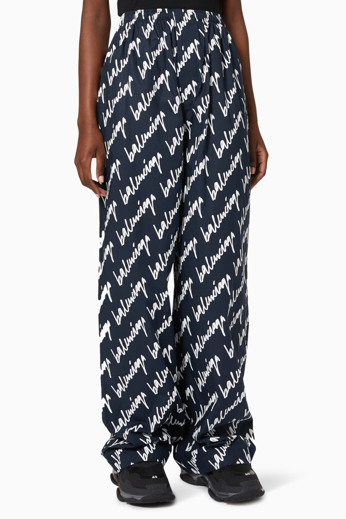 

Scribble Pyjama Pants in Cotton Poplin, Blue