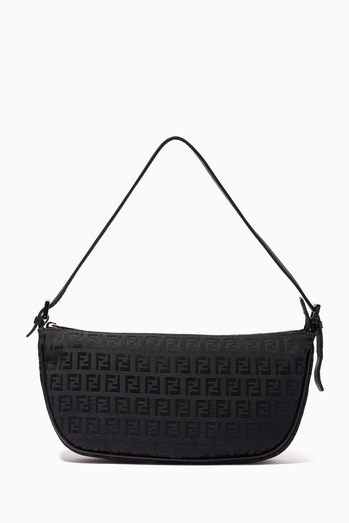 

Shoulder Bag in Zucchino Canvas, Black