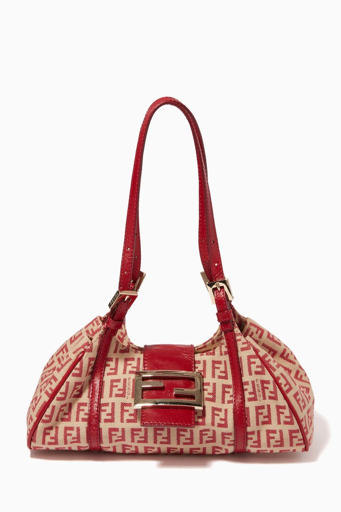 

Shoulder Bag in Zucchino Canvas, Red