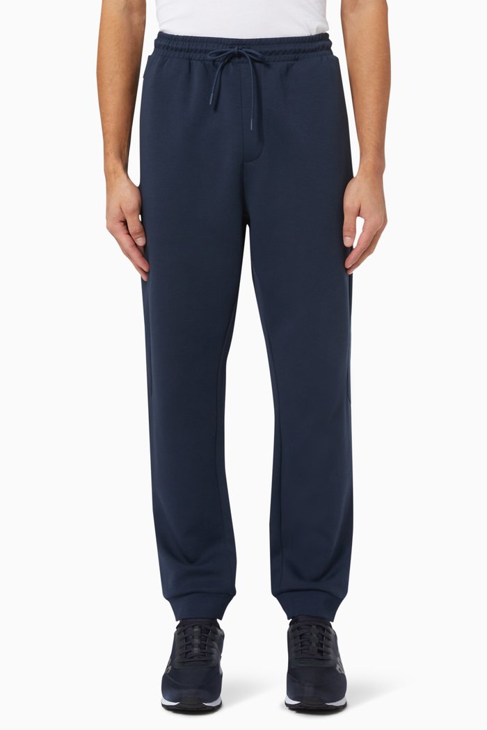 

Pixel Printed Logo Joggers in Cotton, Blue