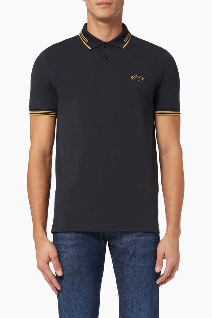 

Slim Fit Polo Shirt in Cotton Piqué, Blue