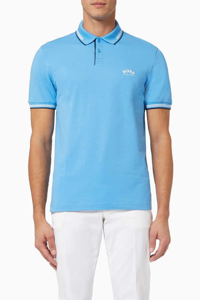 

Slim Fit Polo Shirt in Cotton Piqué, Blue