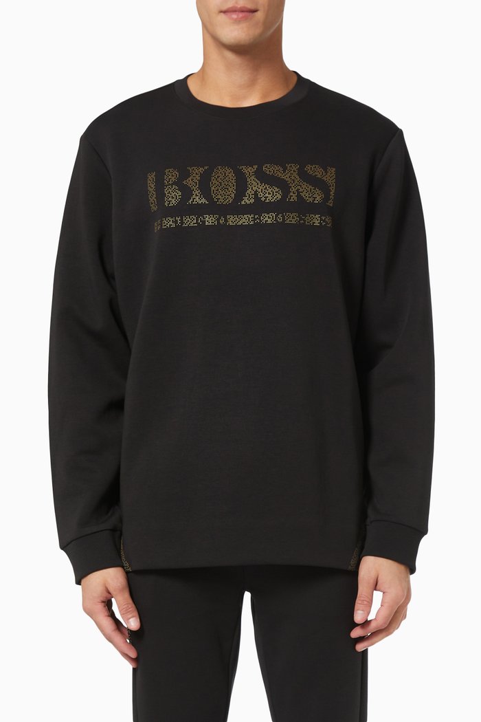 

Pixel Logo Sweatshirt in Cotton, Black