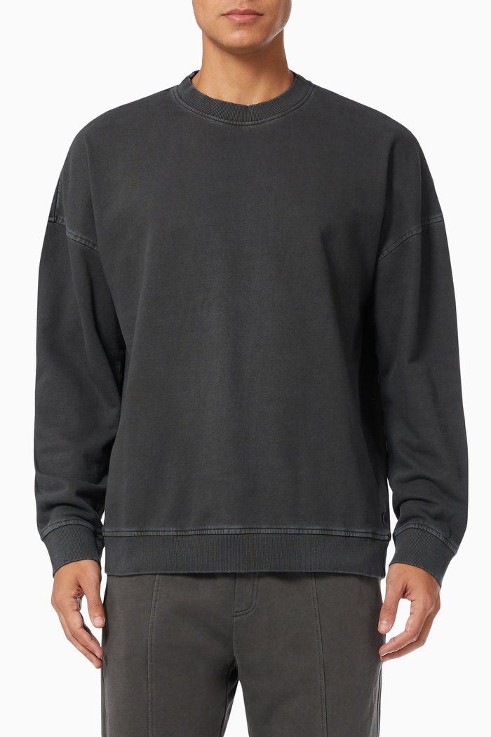 

Crew Neck Sweatshirt in Cotton, Black