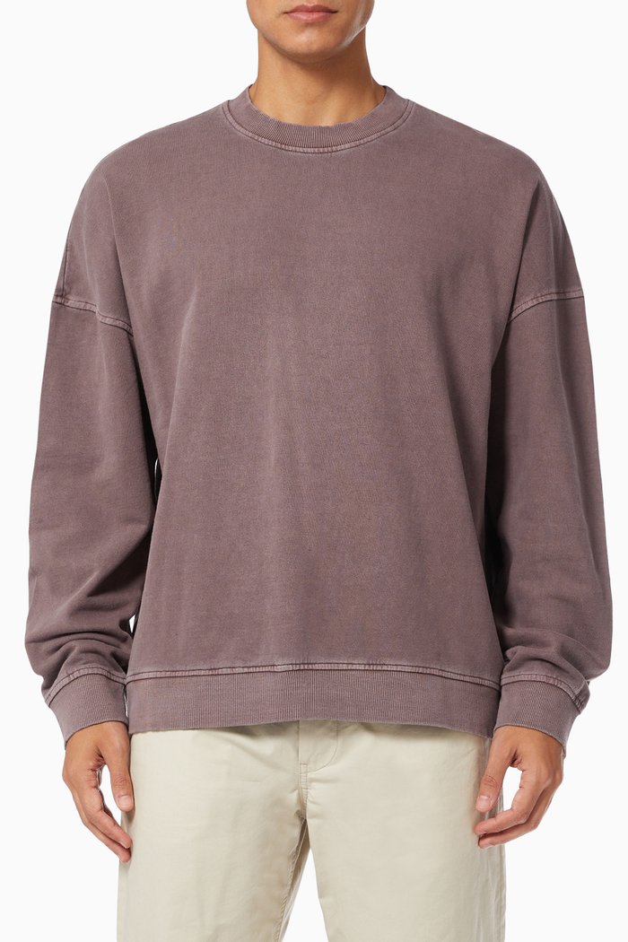 

Crew Neck Sweatshirt in Cotton, Purple