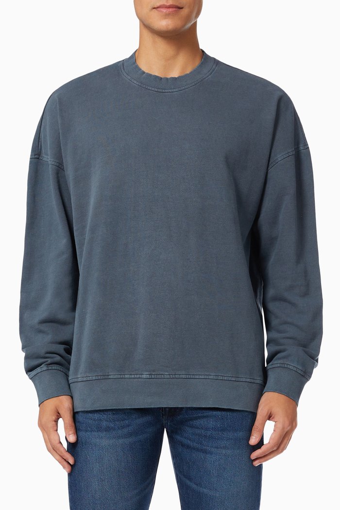 

Crew Neck Sweatshirt in Cotton, Blue