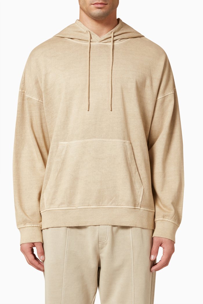 

Solid Coloured Hoodie in Cotton, Neutral