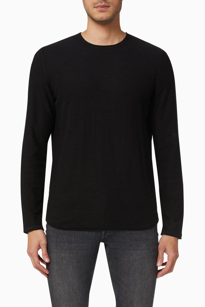 

Knitted Pullover in Cotton, Black
