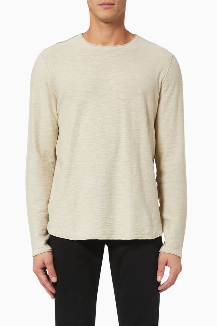

Knitted Pullover in Cotton, Neutral