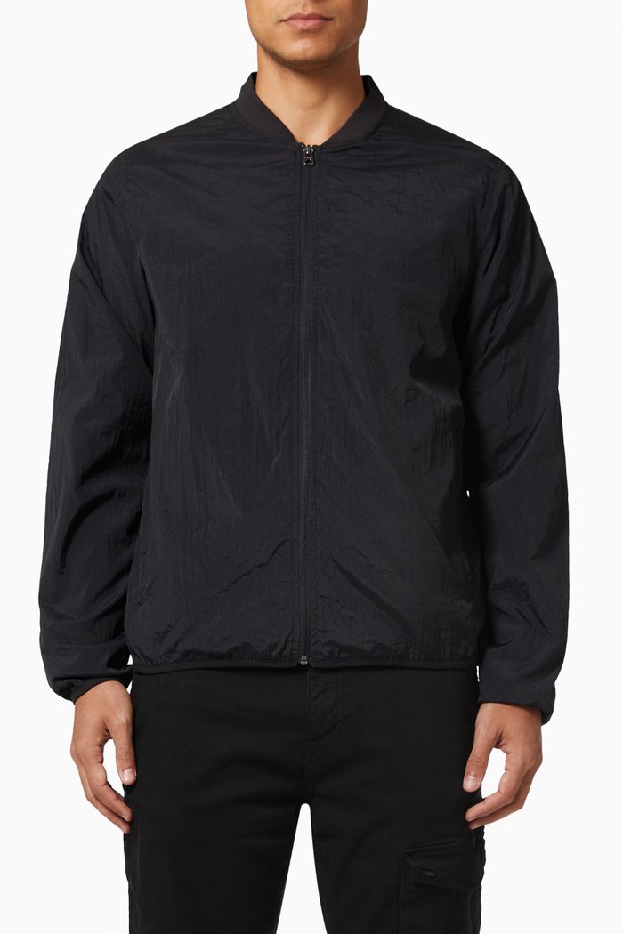Sawyer Bomber Jacket in Nylon, Black