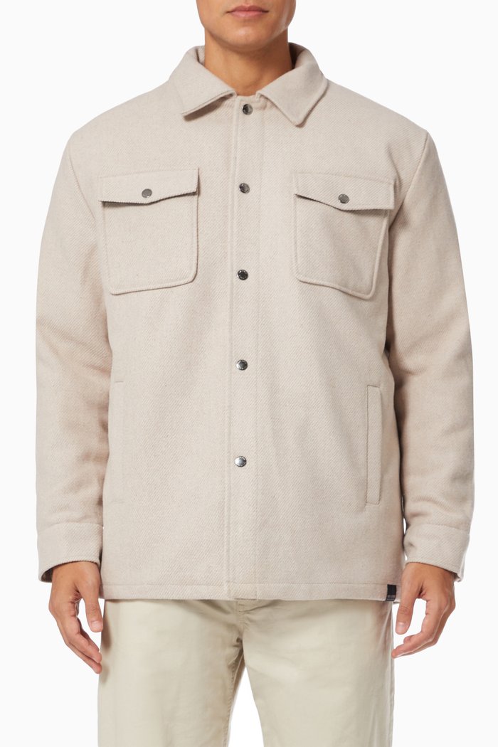 Loose Jacket in Wool Blend, Neutral