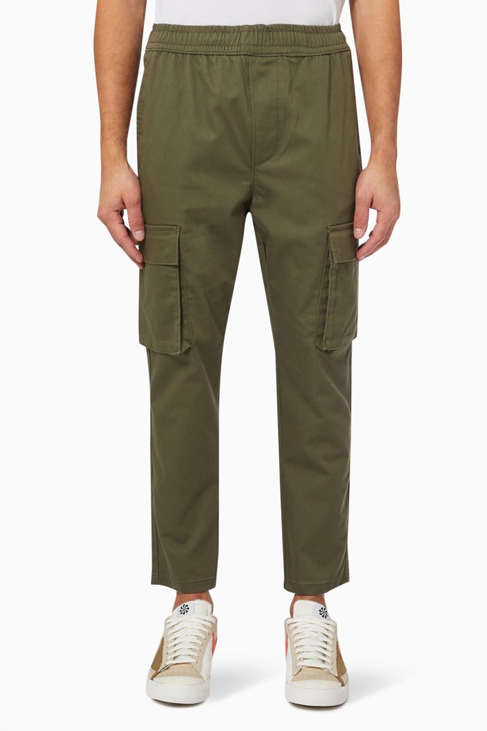 

Straight Fit Pants in Cotton, Green