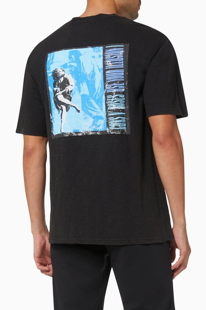

Printed T-shirt in Jersey, Black