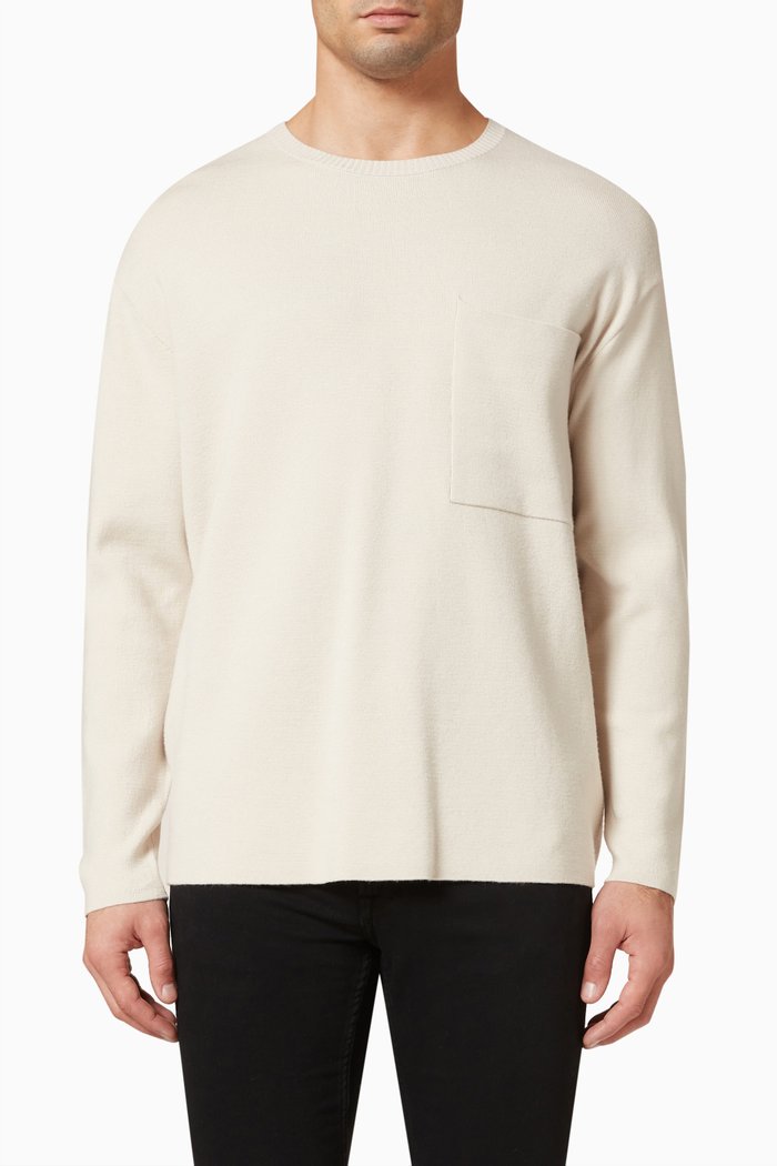 

Patch Pocket Pullover in Knit, Grey