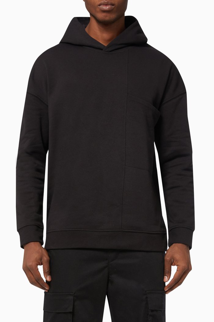 

Hoodie in Cotton Jersey, Black