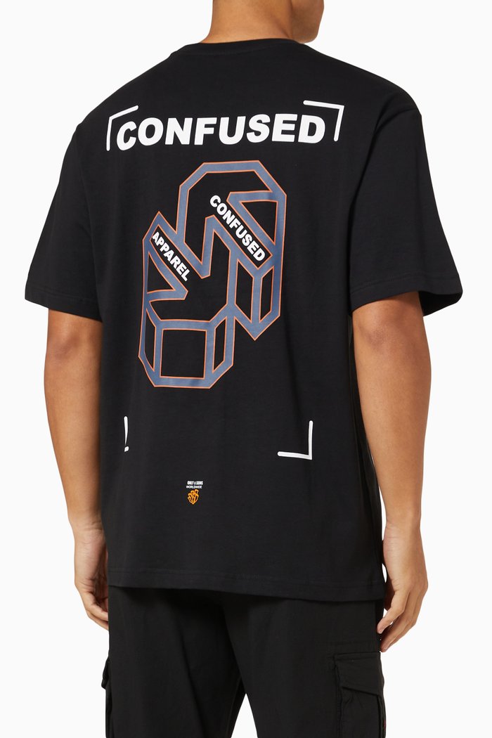 

Graphic Print T-Shirt in Cotton, Black