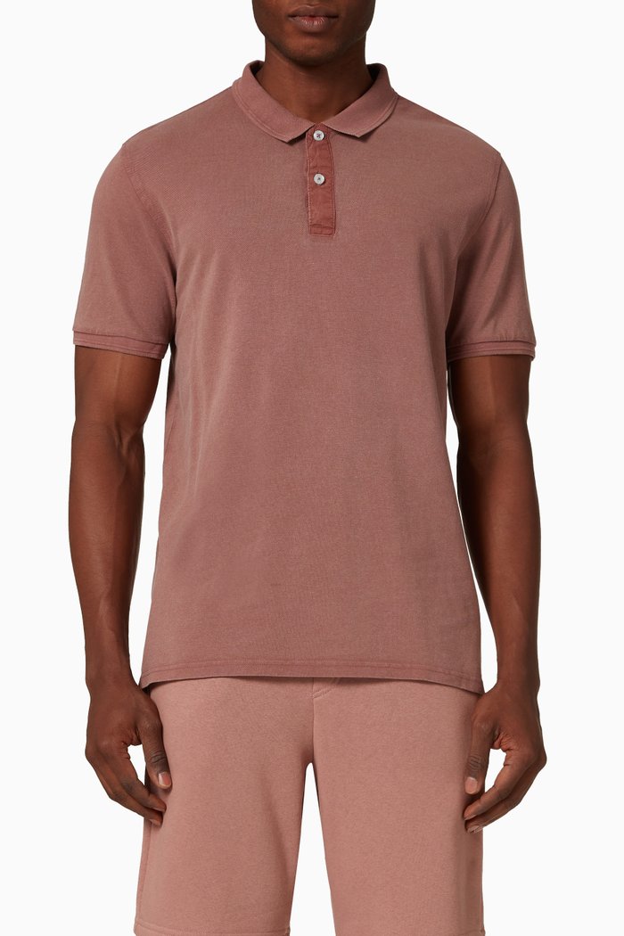 Polo Shirt in Organic Cotton Knit, Pink