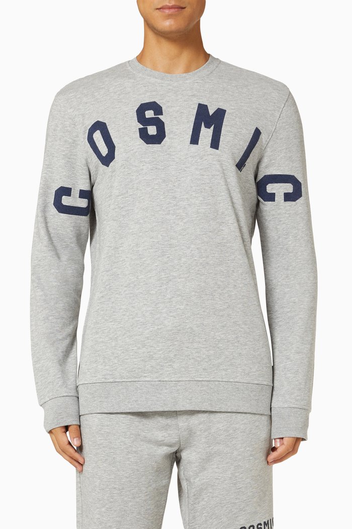 Sweatshirt in Cotton, Grey