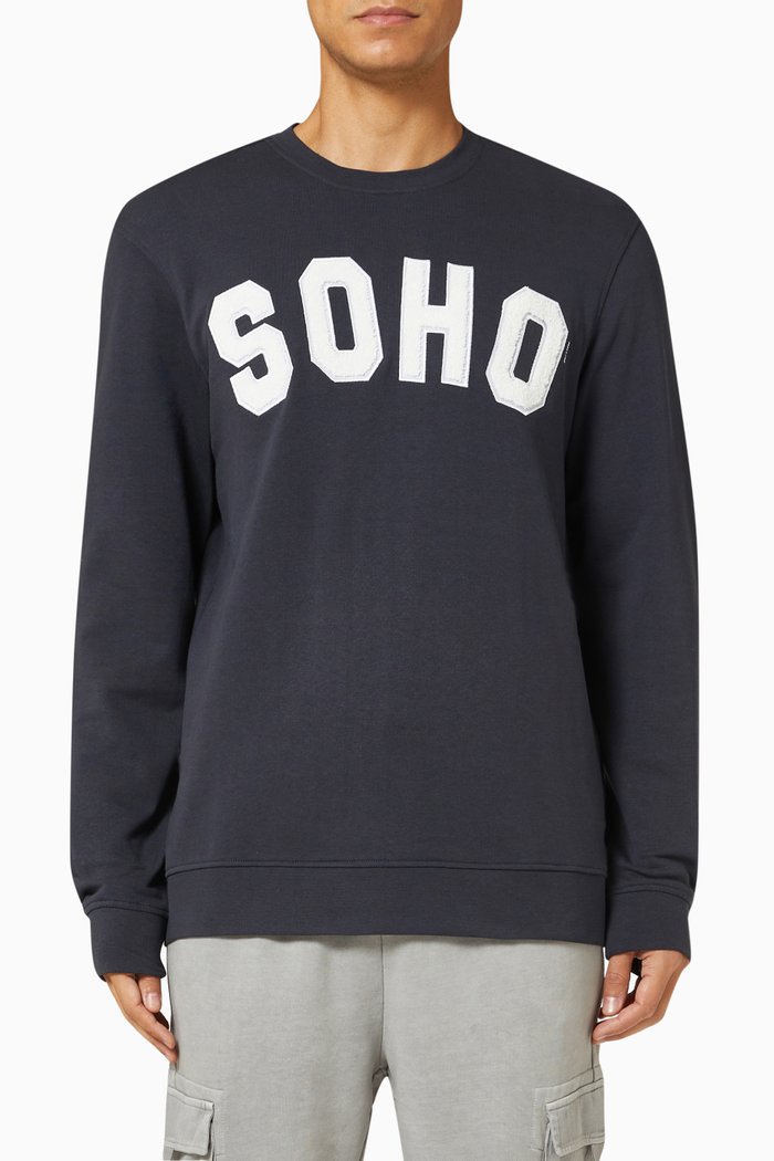 Sweatshirt in Cotton, Blue