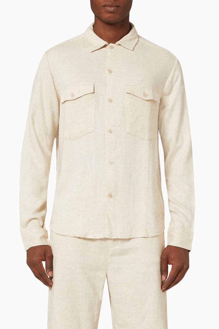 

Overshirt in Linen & Viscose, Neutral