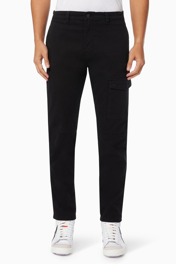 

Onscane Tapered Fit Cargo Pants in Cotton, Black