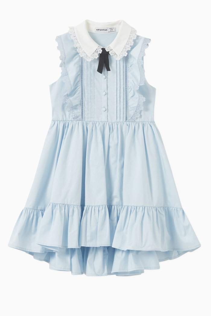 

Collar Dress in Organic Cotton, Blue