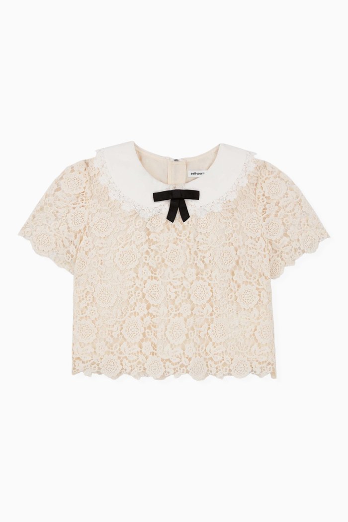 

Lace Top in Guipure Lace, Neutral