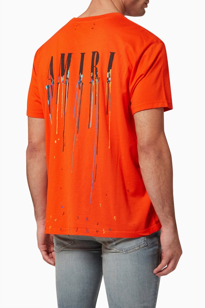 

Paint Drip Logo T-shirt in Cotton, Orange