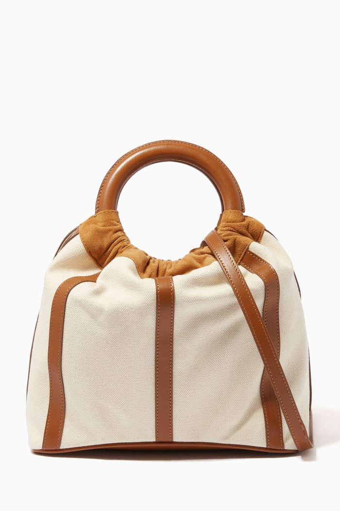 

Camila Bag in Canvas & Nappa Leather, Brown